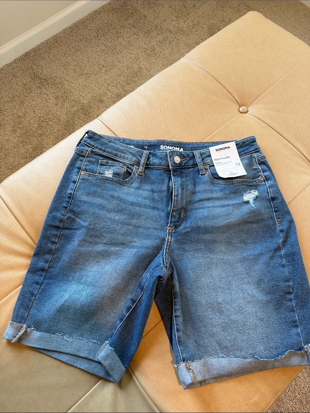 Sonoma Blue Denim Rolled-Hem Bermuda Shorts - Women's